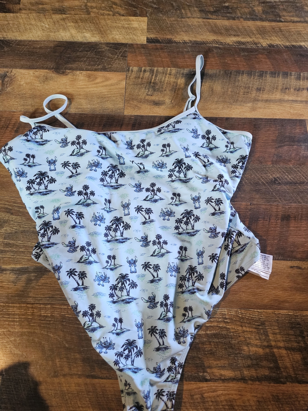 Disney Light Blue One-Piece Swimsuit with Stitch and Palm Print